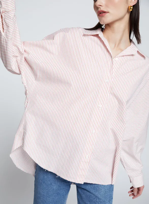 Elliott Poplin Stripe Dolman Shirt in Sumo sold by Stateside