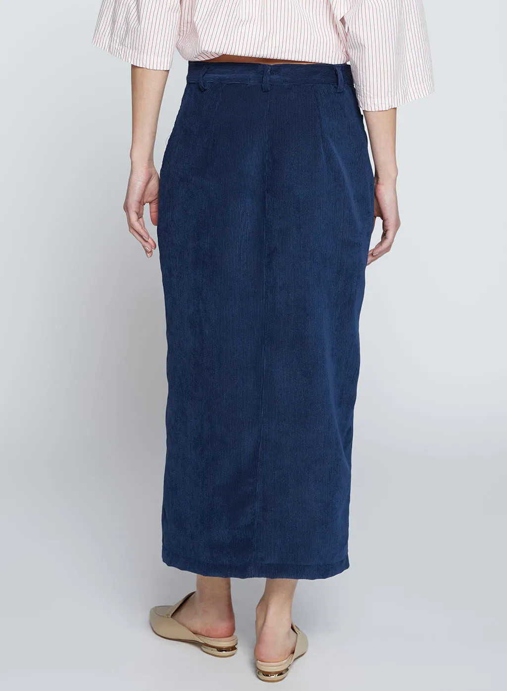 Schoolboy Cord Skirt in New Navy sold by Stateside product image thumbnail 4