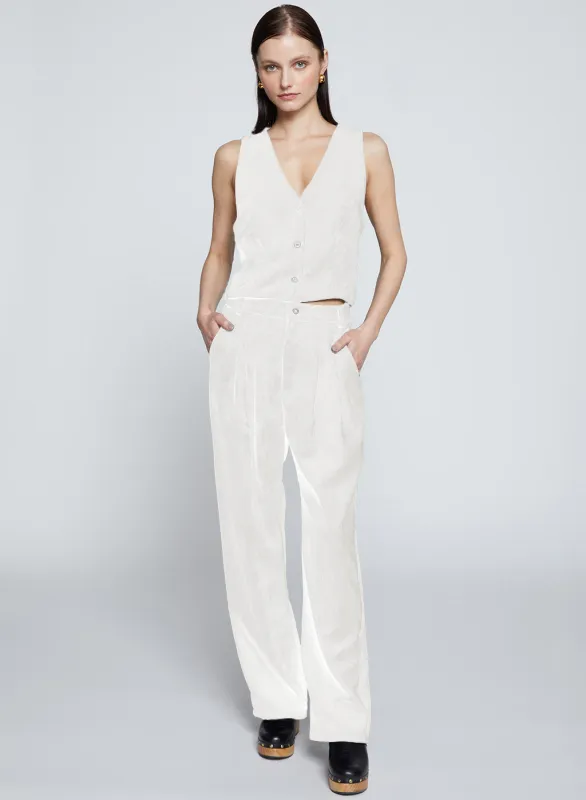 Schoolboy Cord Pant in Cream sold by Stateside