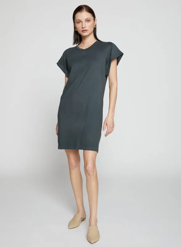 Cloud Jersey T-Shirt Dress in Verde sold by Stateside