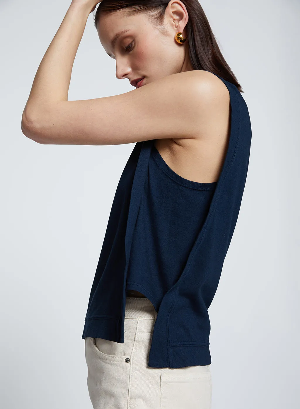 Cloud Jersey Boxy Muscle Tee in New Navy sold by Stateside product image thumbnail 2