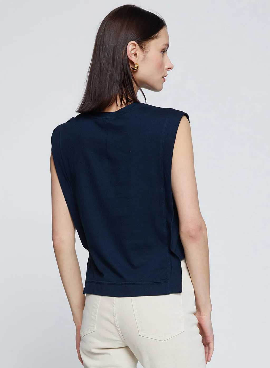 Cloud Jersey Boxy Muscle Tee in New Navy sold by Stateside product image thumbnail 3