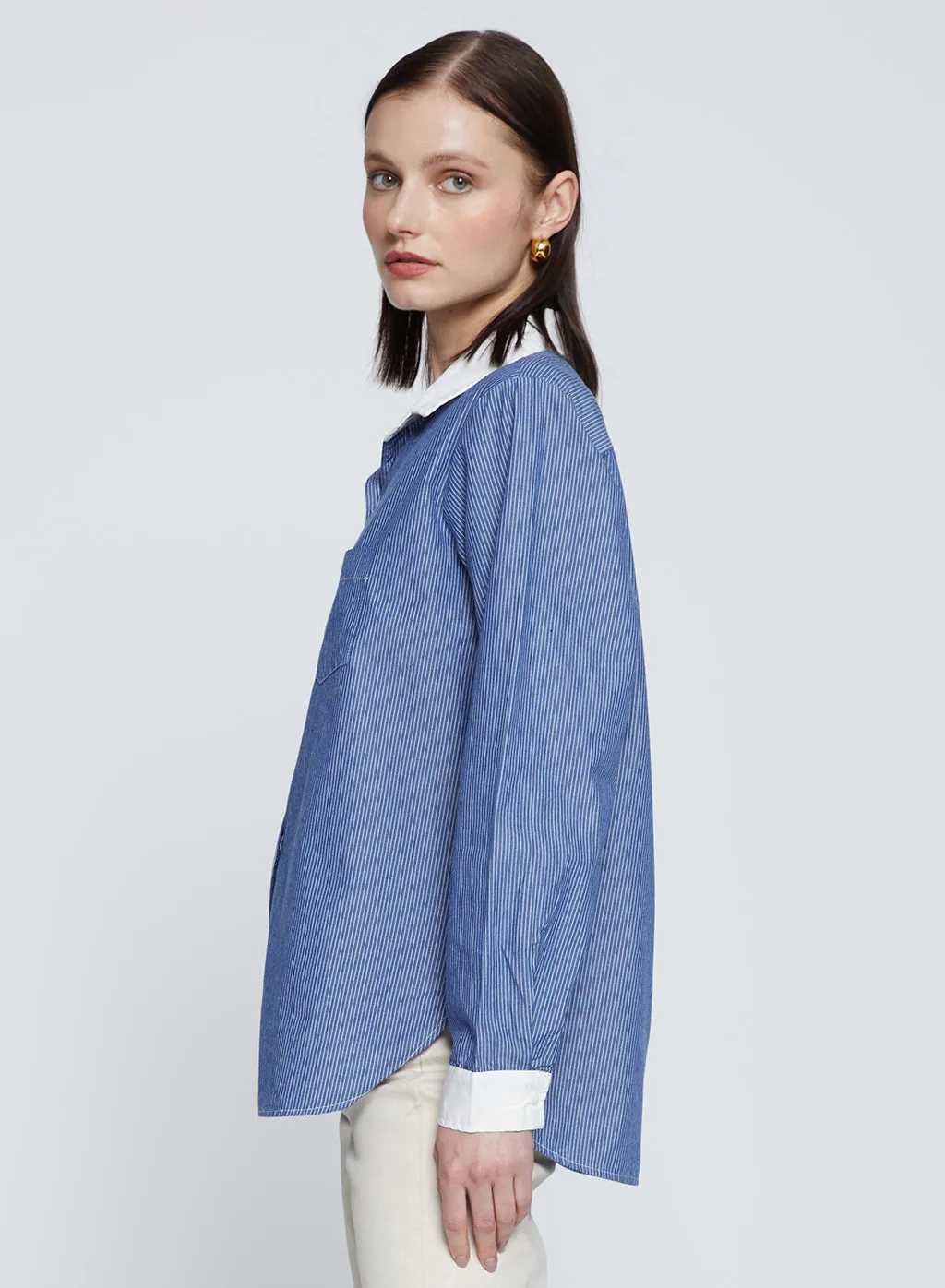 Owen Stripe Classic Pocket Shirt in Owen Blue sold by Stateside product image thumbnail 3