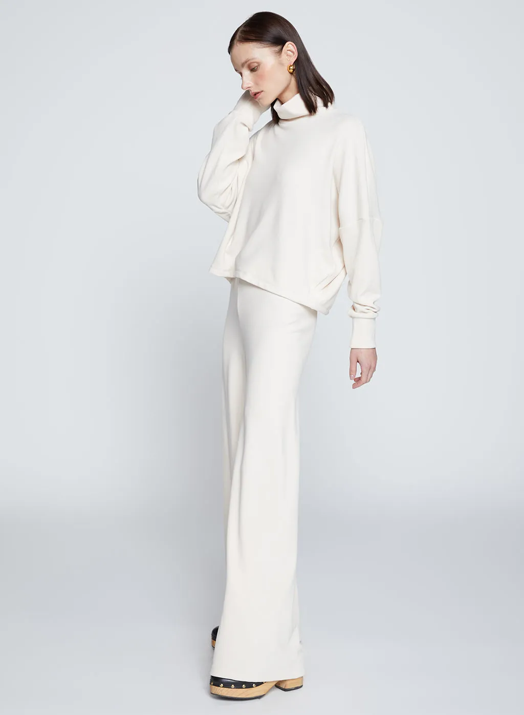 Honeyluxe Flatback Rib Dropped Dolman Top in Cream sold by Stateside product image thumbnail 3