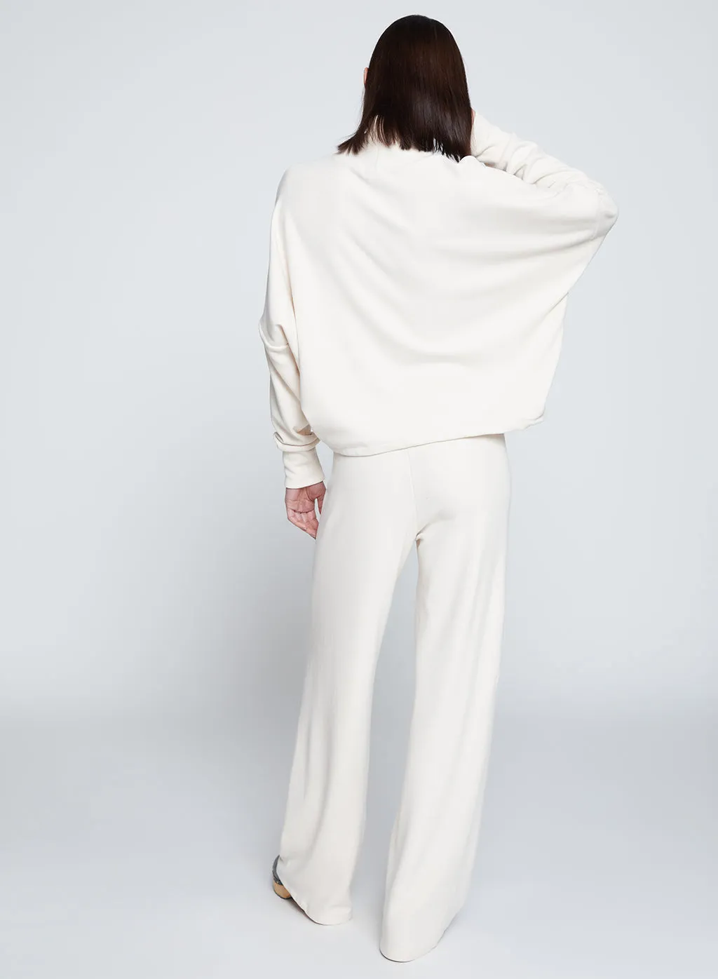 Honeyluxe Flatback Rib Dropped Dolman Top in Cream sold by Stateside product image thumbnail 4