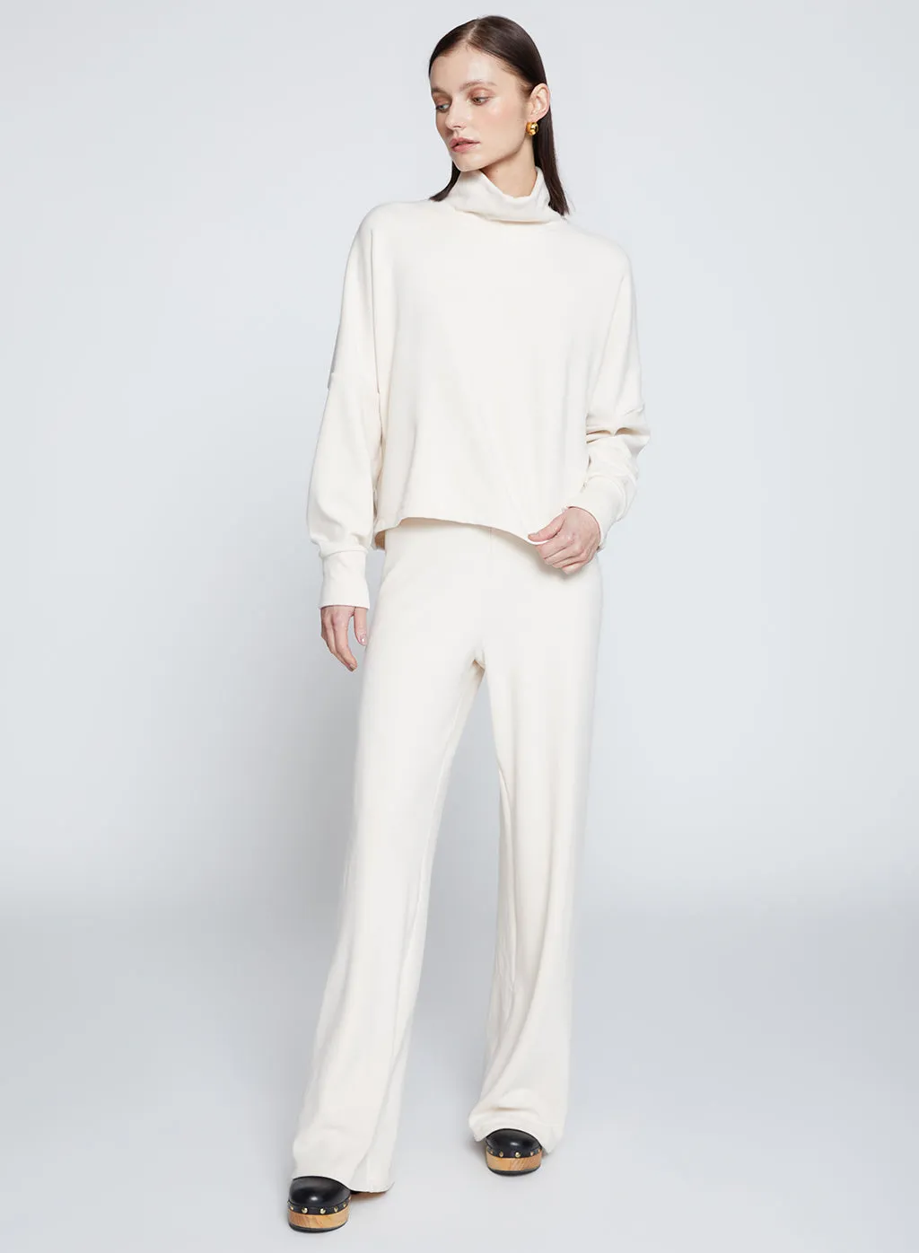 Honeyluxe Flatback Rib Dropped Dolman Top in Cream sold by Stateside product image thumbnail 2