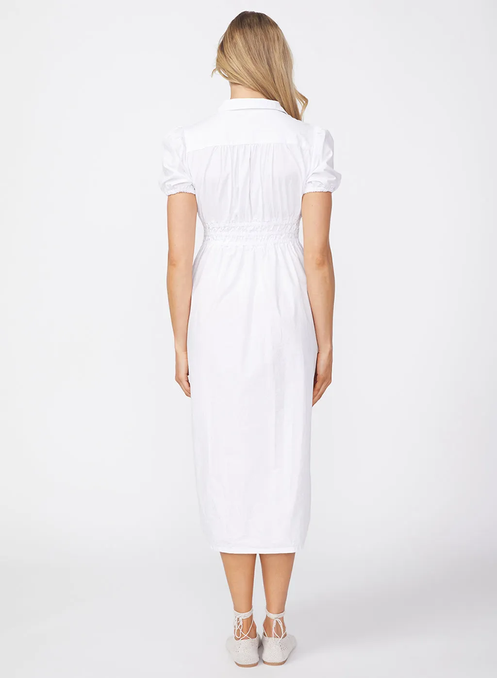 Fine Poplin Twist Front Maxi Dress in White sold by Stateside product image thumbnail 5