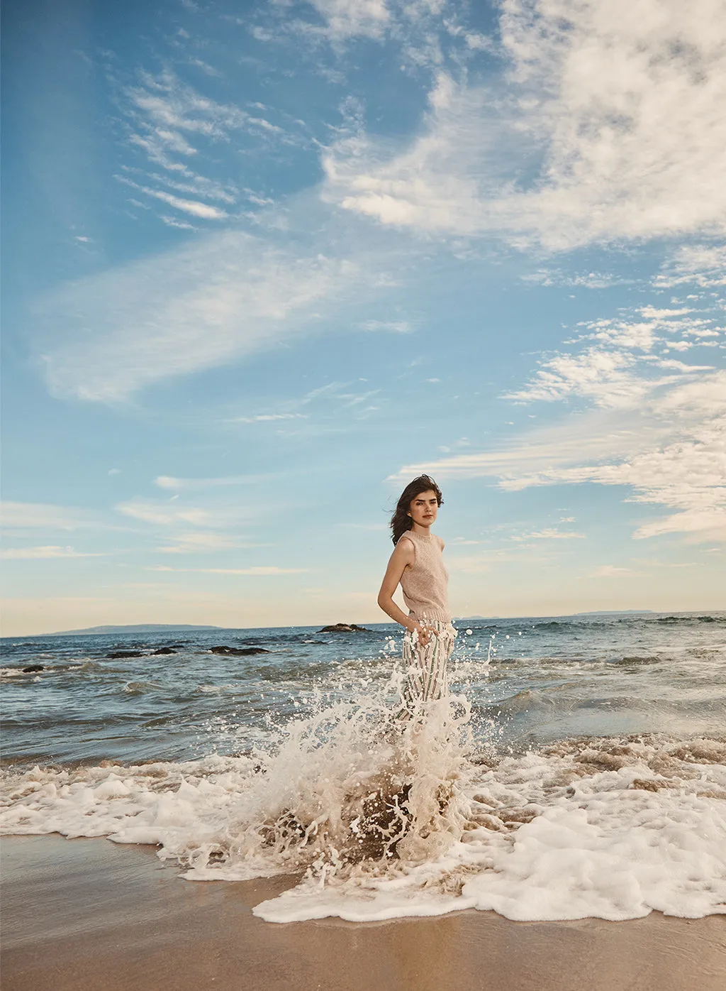 Cotton Linen Tank Sweater in Camel sold by Stateside product image thumbnail 2