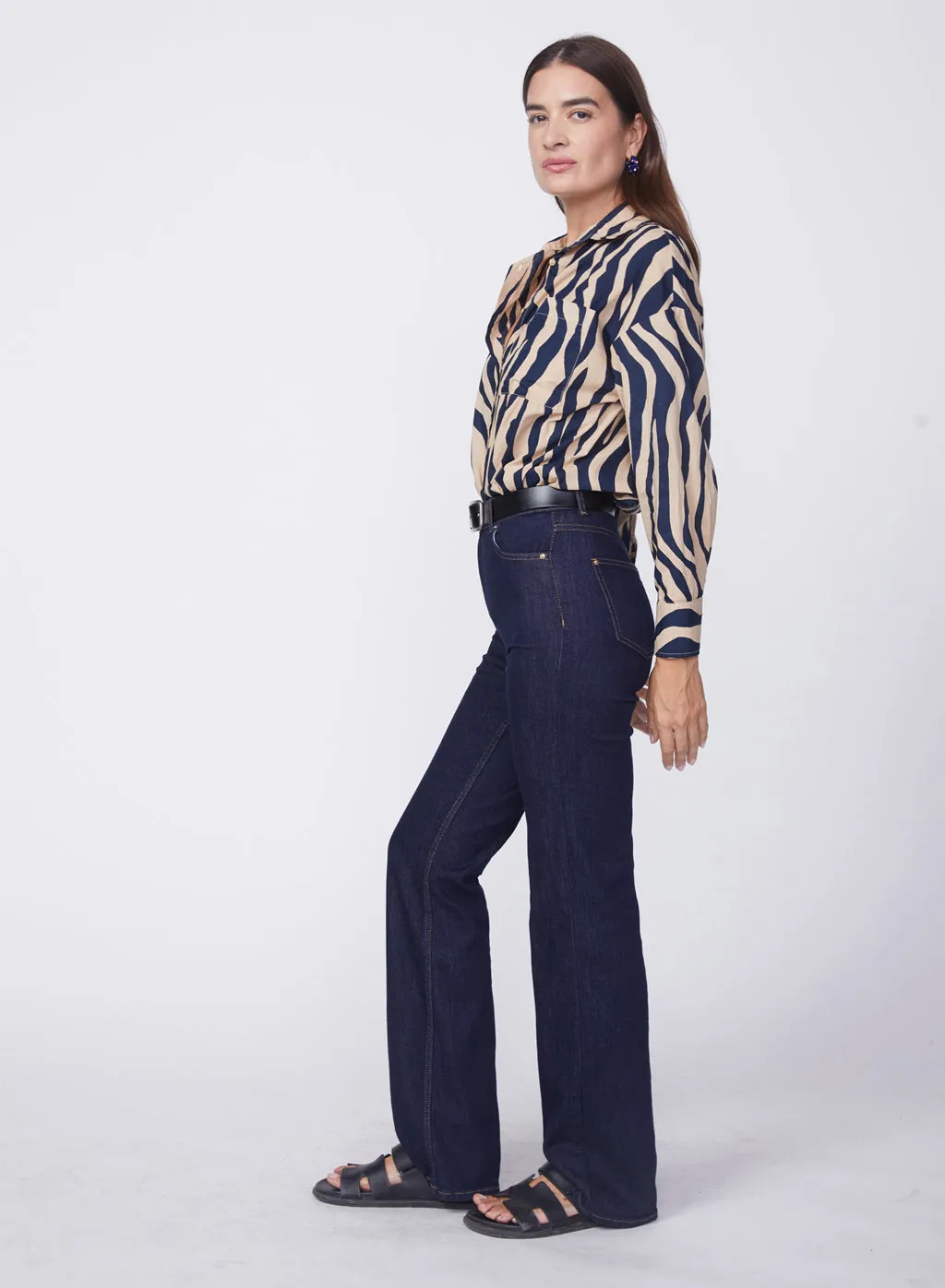 Zebra Voile Oversized Shirt in Almond sold by Stateside product image thumbnail 4