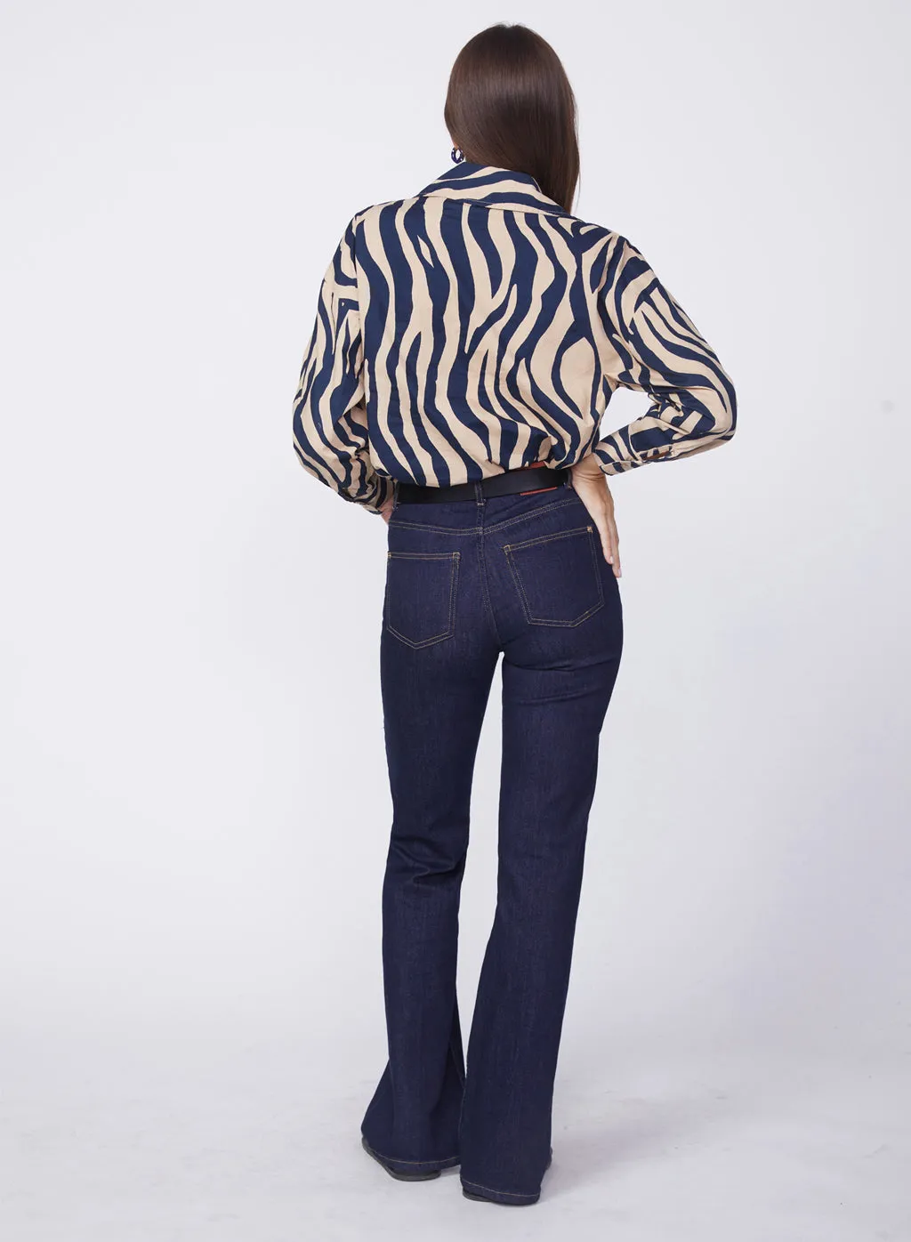 Zebra Voile Oversized Shirt in Almond sold by Stateside product image thumbnail 5