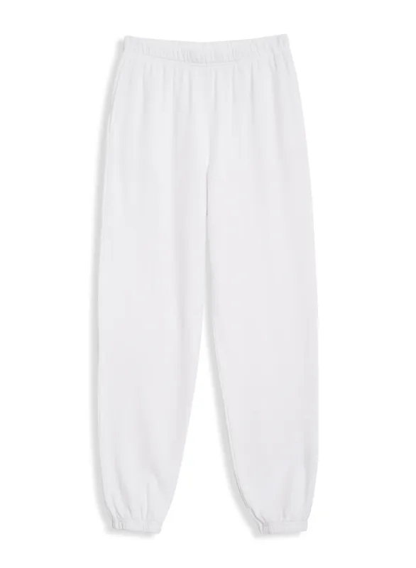 Softest Fleece Sweatpant with Pockets in White made by Stateside