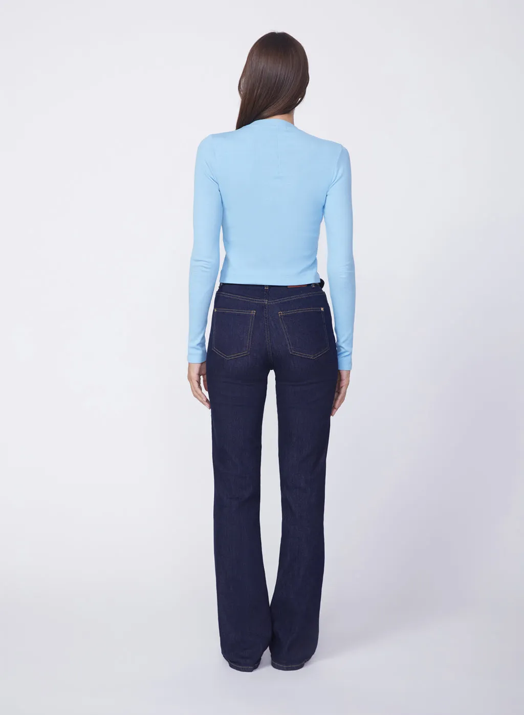 2X1 Rib Long Sleeve Scoop Top in Olympic Blue sold by Stateside product image thumbnail 3