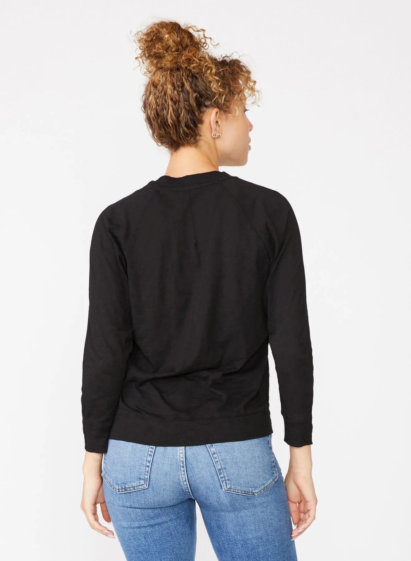 Supima Slub Jersey Sweatshirt Tee in Black sold by Stateside product image thumbnail 5