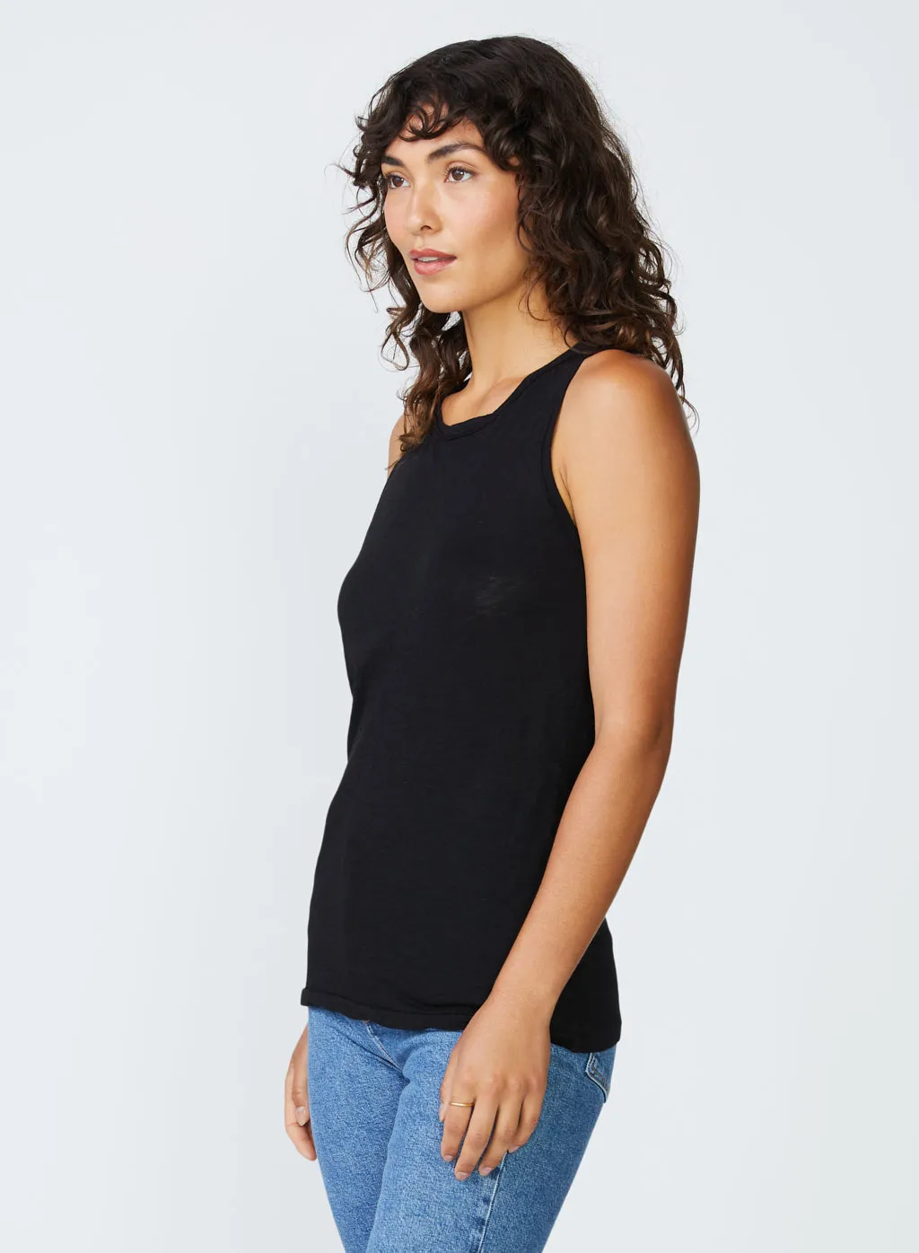 Supima Slub Jersey Racerback Tank Top in Black sold by Stateside product image thumbnail 2