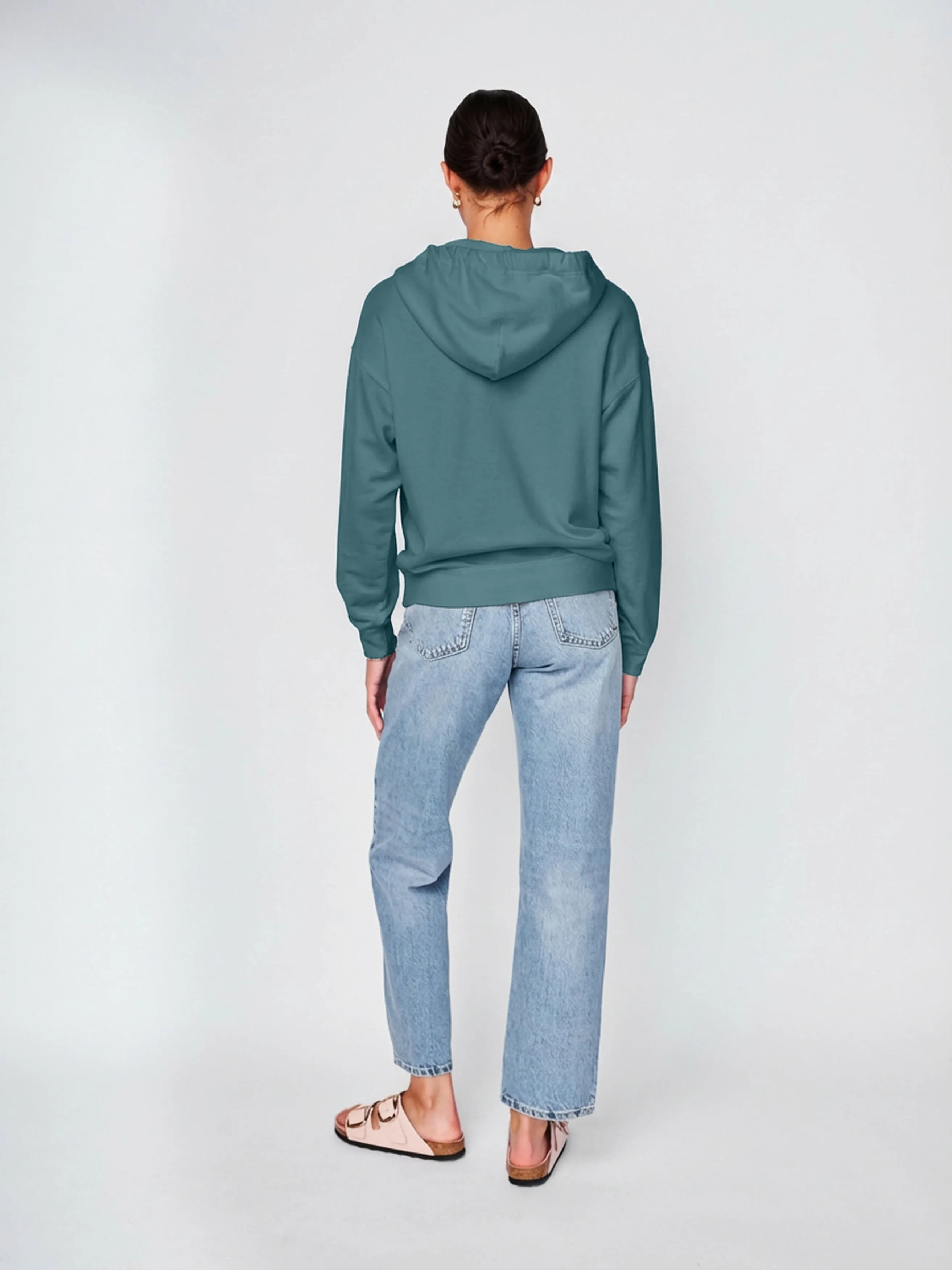 Softest Fleece Hood Pullover in Winter Green sold by Stateside product image thumbnail 2