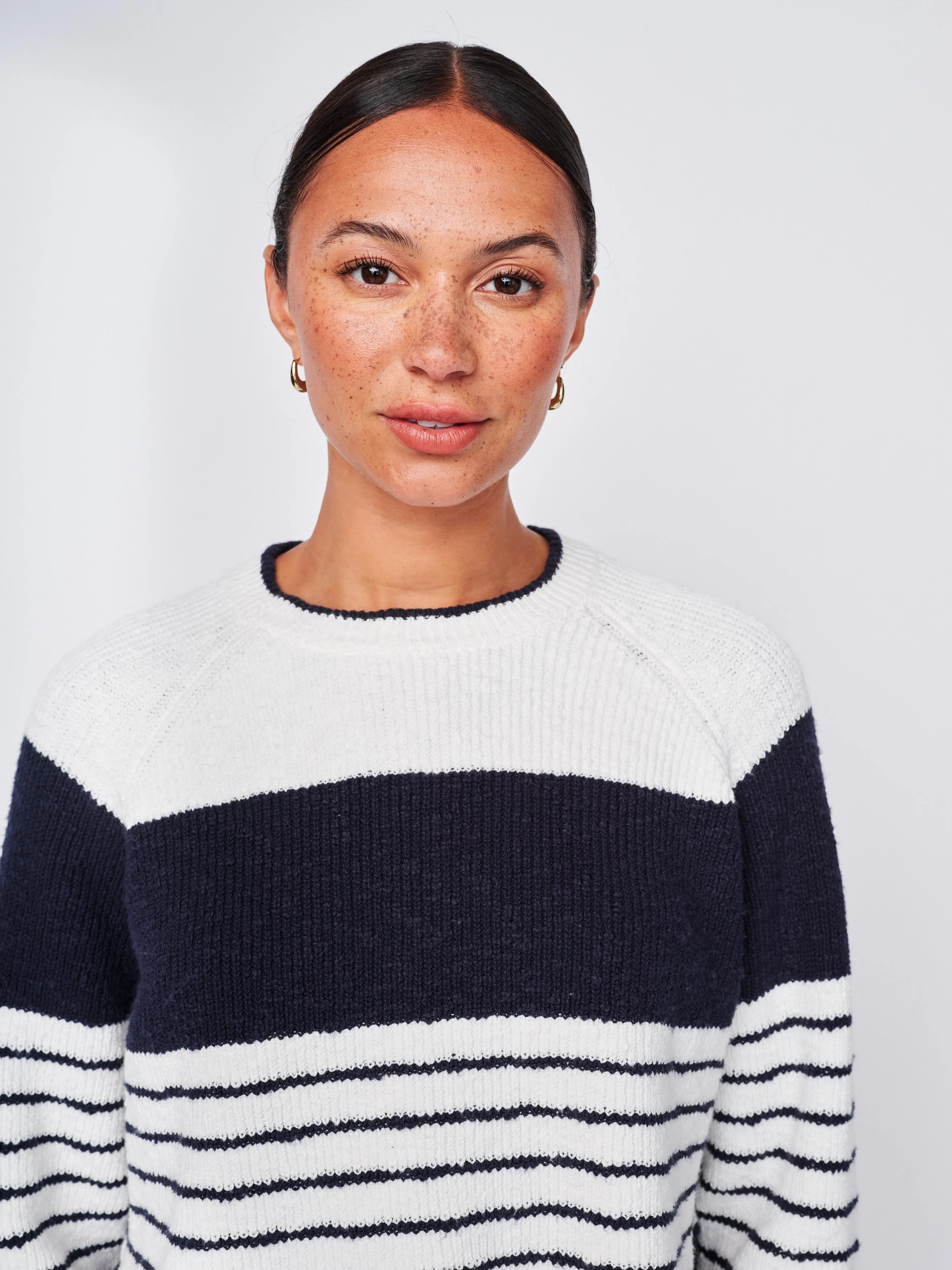 Sailor Stripe Pullover Sweater in White/New Navy sold by Stateside product image thumbnail 3
