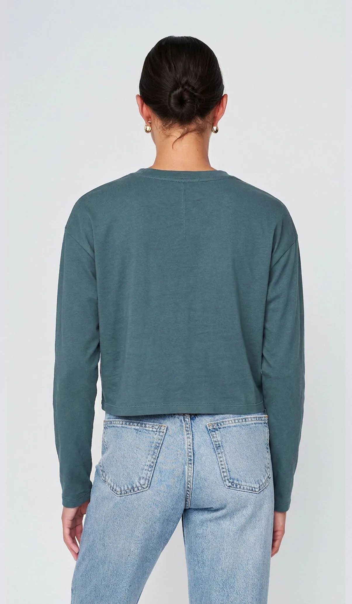 Cloud Jersey Long Sleeve Crew in Winter Green sold by Stateside product image thumbnail 2