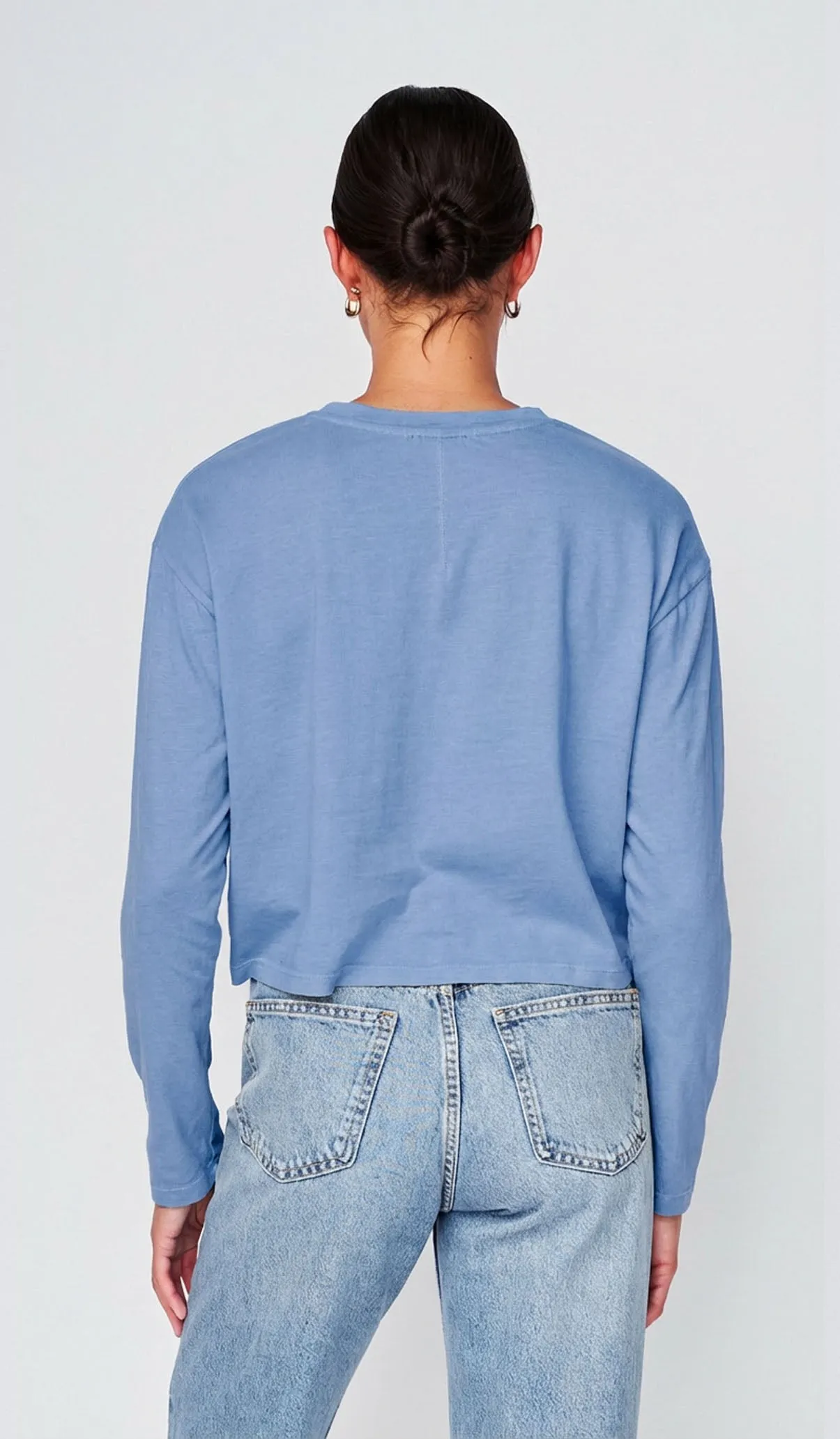 Cloud Jersey Long Sleeve Crew in Soft Blue sold by Stateside product image thumbnail 2