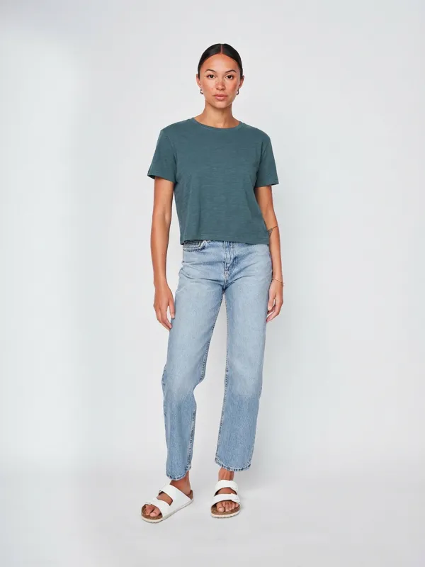 Cloud Jersey Short Sleeve Crew in Winter Green sold by Stateside