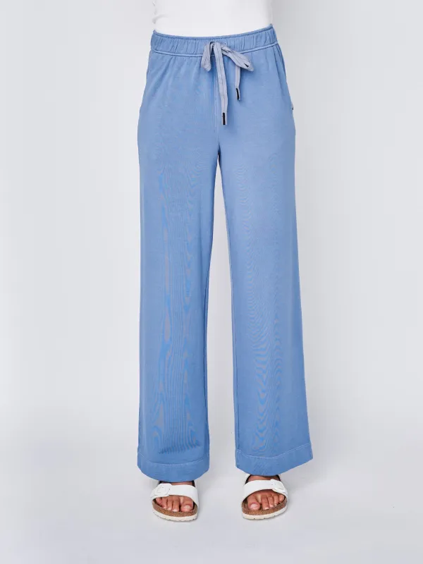 Softest Fleece Drawstring Pant in Soft Blue sold by Stateside