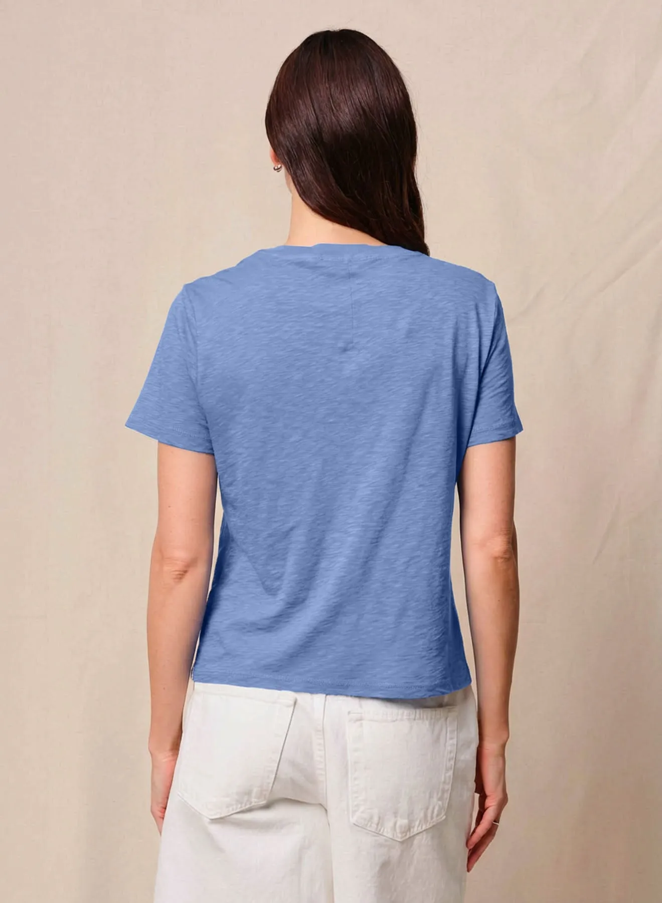 Supima Slub Jersey Short Sleeve Crew in Soft Blue sold by Stateside product image thumbnail 2