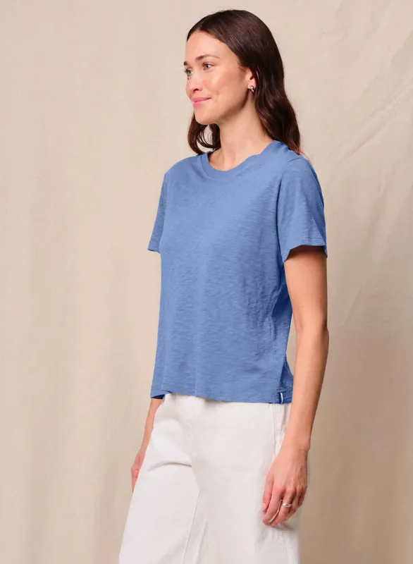 Supima Slub Jersey Short Sleeve Crew in Soft Blue sold by Stateside