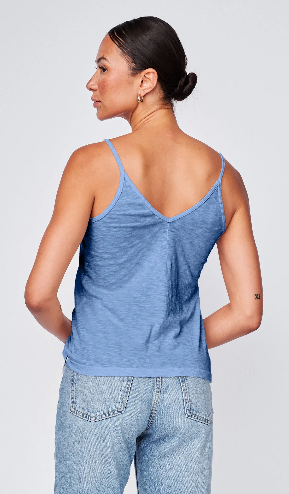Supima Slub Jersey V-Neck Cami in Soft Blue sold by Stateside product image thumbnail 2