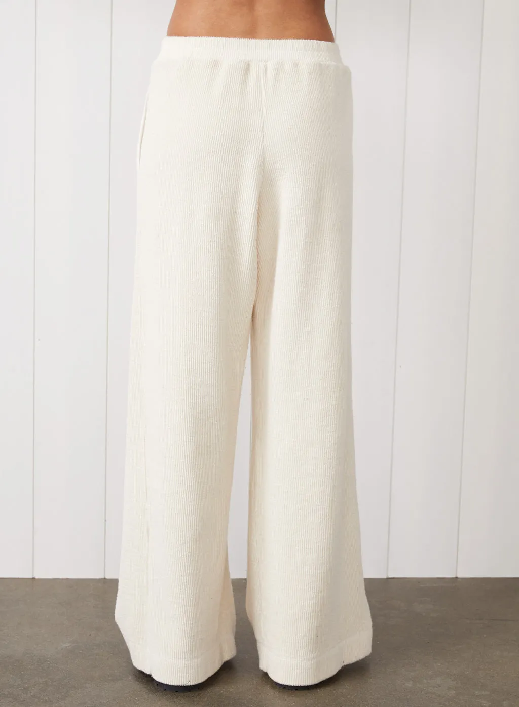 Jasper Knit Cord Half Zip Pullover & Wide Leg Trouser Set in Cream sold by Stateside product image thumbnail 4