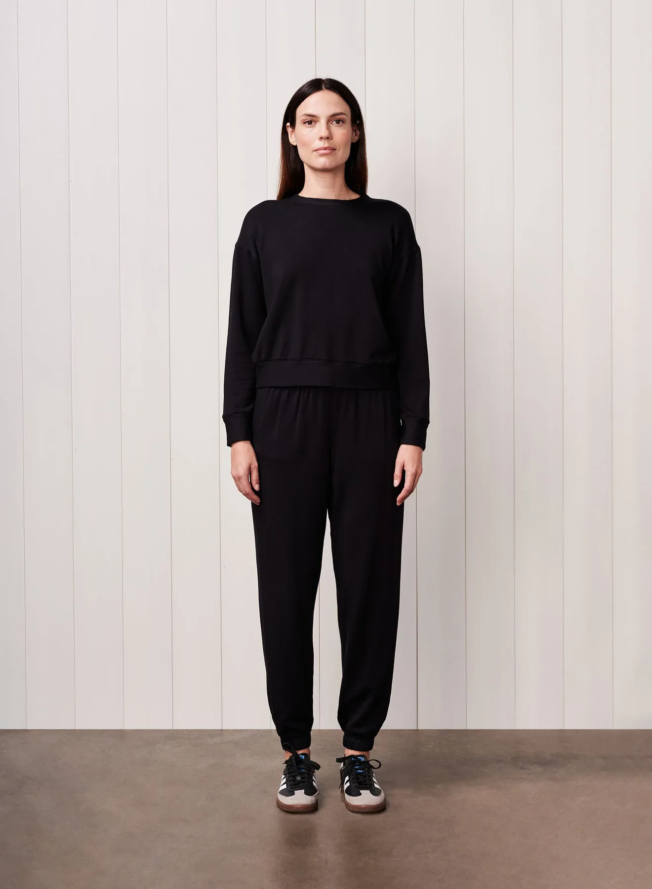 Softest Fleece Crewneck Pullover in Black sold by Stateside product image thumbnail 3