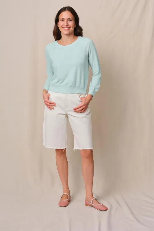 Supima Slub Jersey Raglan Sweatshirt Tee in Sea Glass sold by Stateside