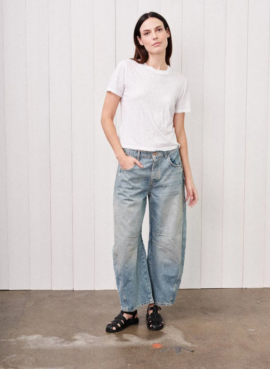 Supima Cotton Slub Short Sleeve Crew in White sold by Stateside product image thumbnail 3