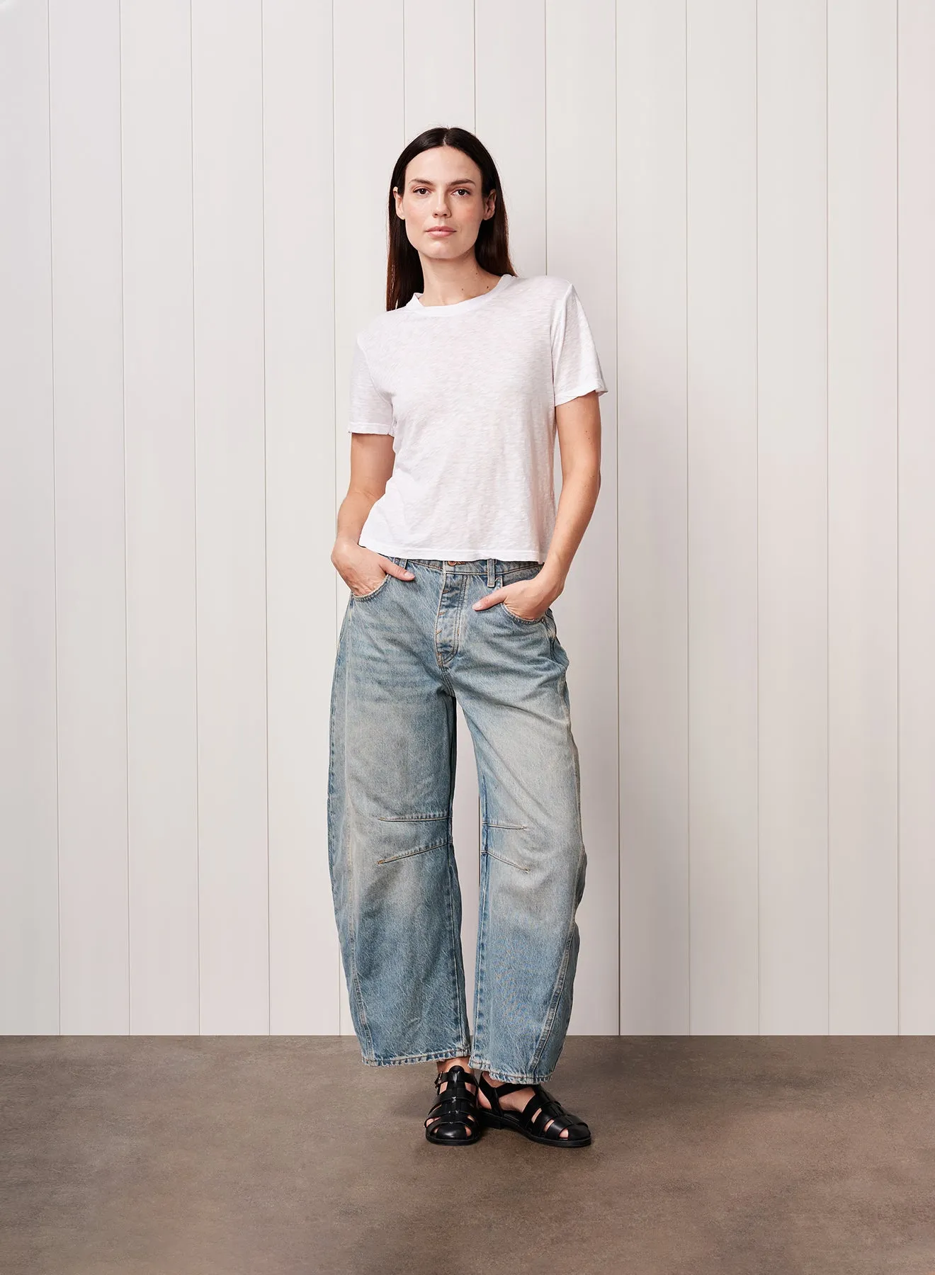 Supima Cotton Slub Short Sleeve Crew in White sold by Stateside product image thumbnail 2