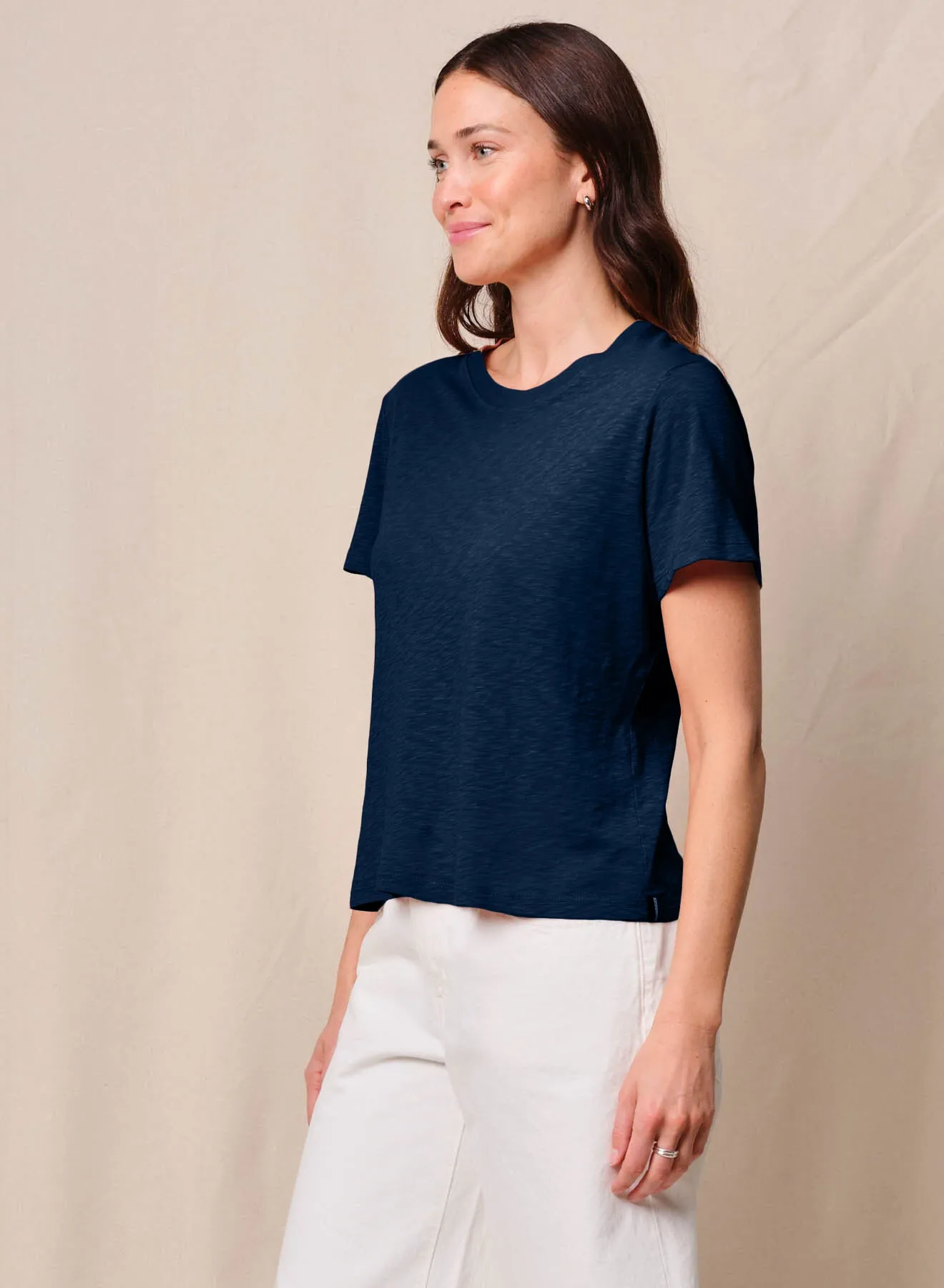 Supima Slub Jersey Short Sleeve Crew in New Navy sold by Stateside product image thumbnail 2