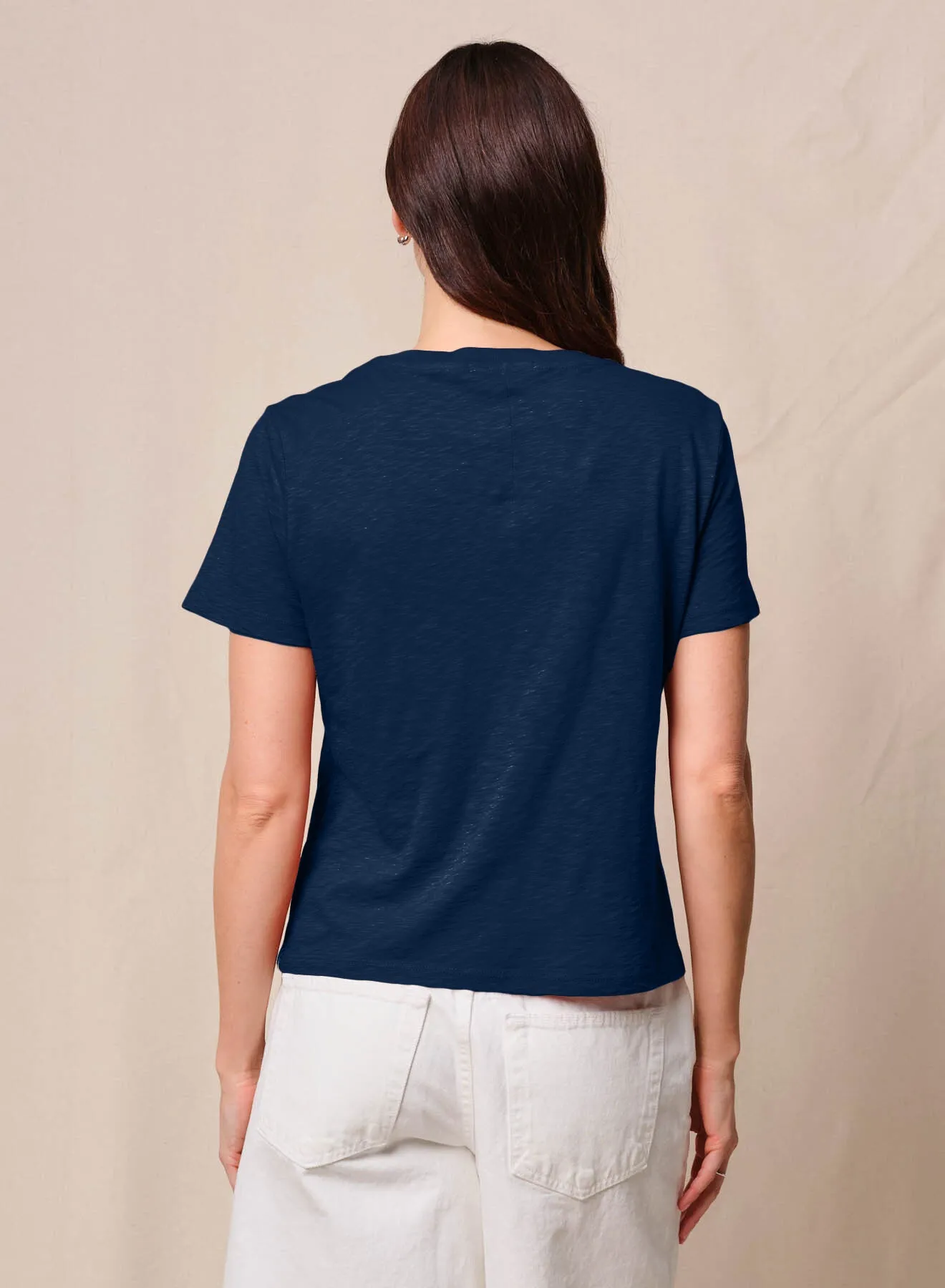 Supima Slub Jersey Short Sleeve Crew in New Navy sold by Stateside product image thumbnail 3