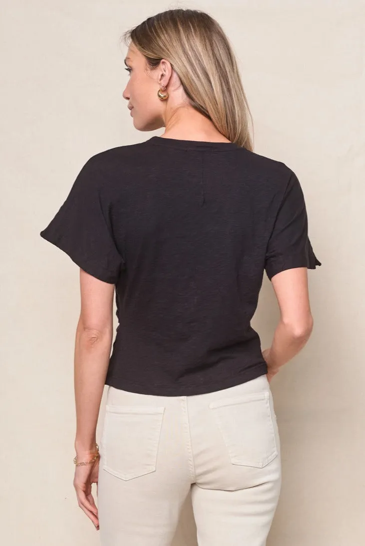 Supima Slub Jersey Side Ruched Dolman in Black sold by Stateside product image thumbnail 3