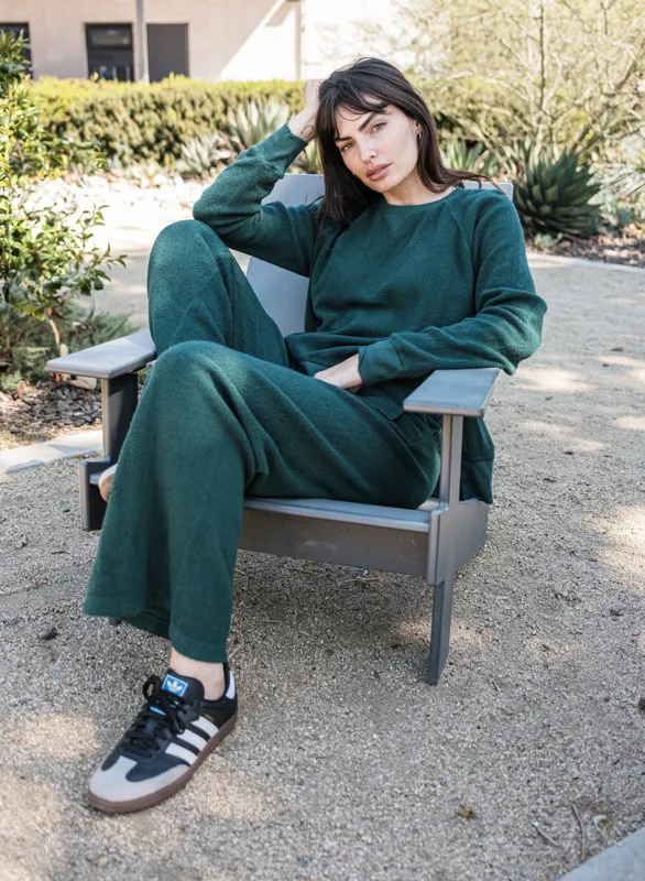 Sherpa Wide Leg Trouser in Rainforest made by Stateside