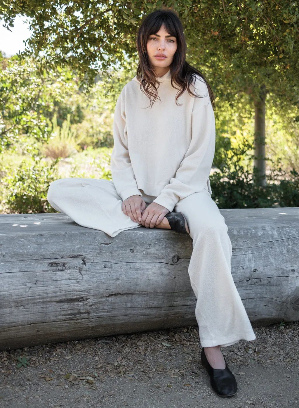 Sherpa Wide Leg Trouser in Cream sold by Stateside