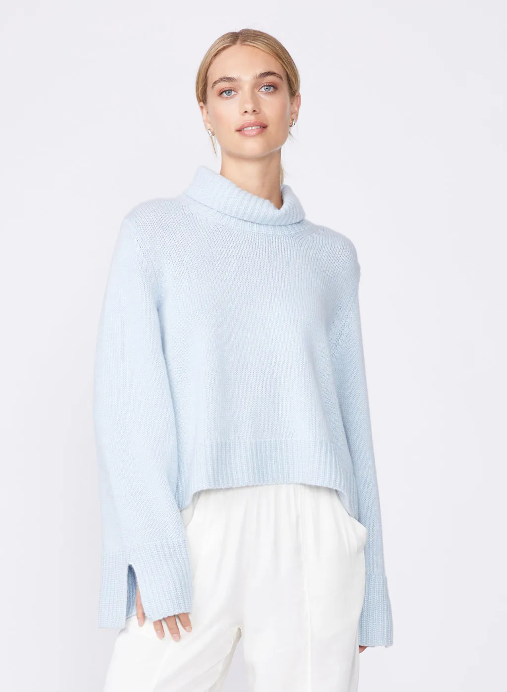 Stateside Cozy Cashmere Blend Turtleneck Sweater in Winter Sky sold by Stateside product image thumbnail 3