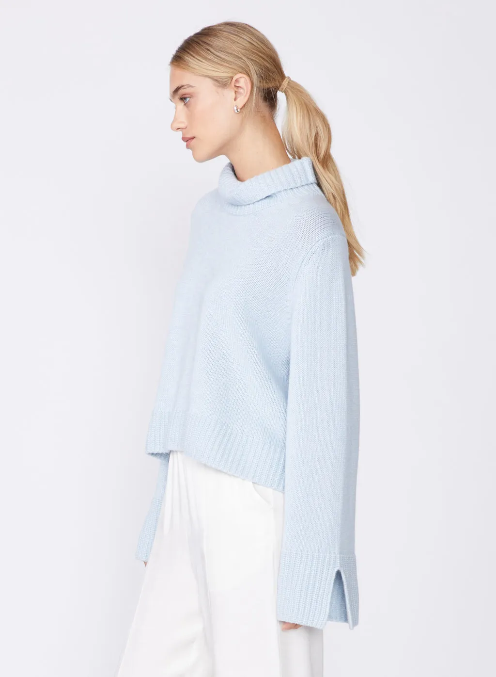 Stateside Cozy Cashmere Blend Turtleneck Sweater in Winter Sky sold by Stateside product image thumbnail 4