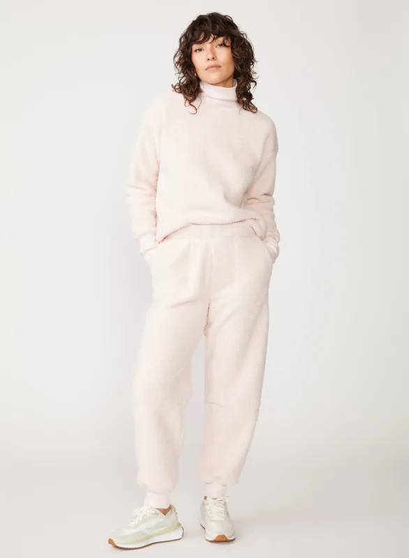 Double Faced Sherpa Jogger in Chalk Pink sold by Stateside