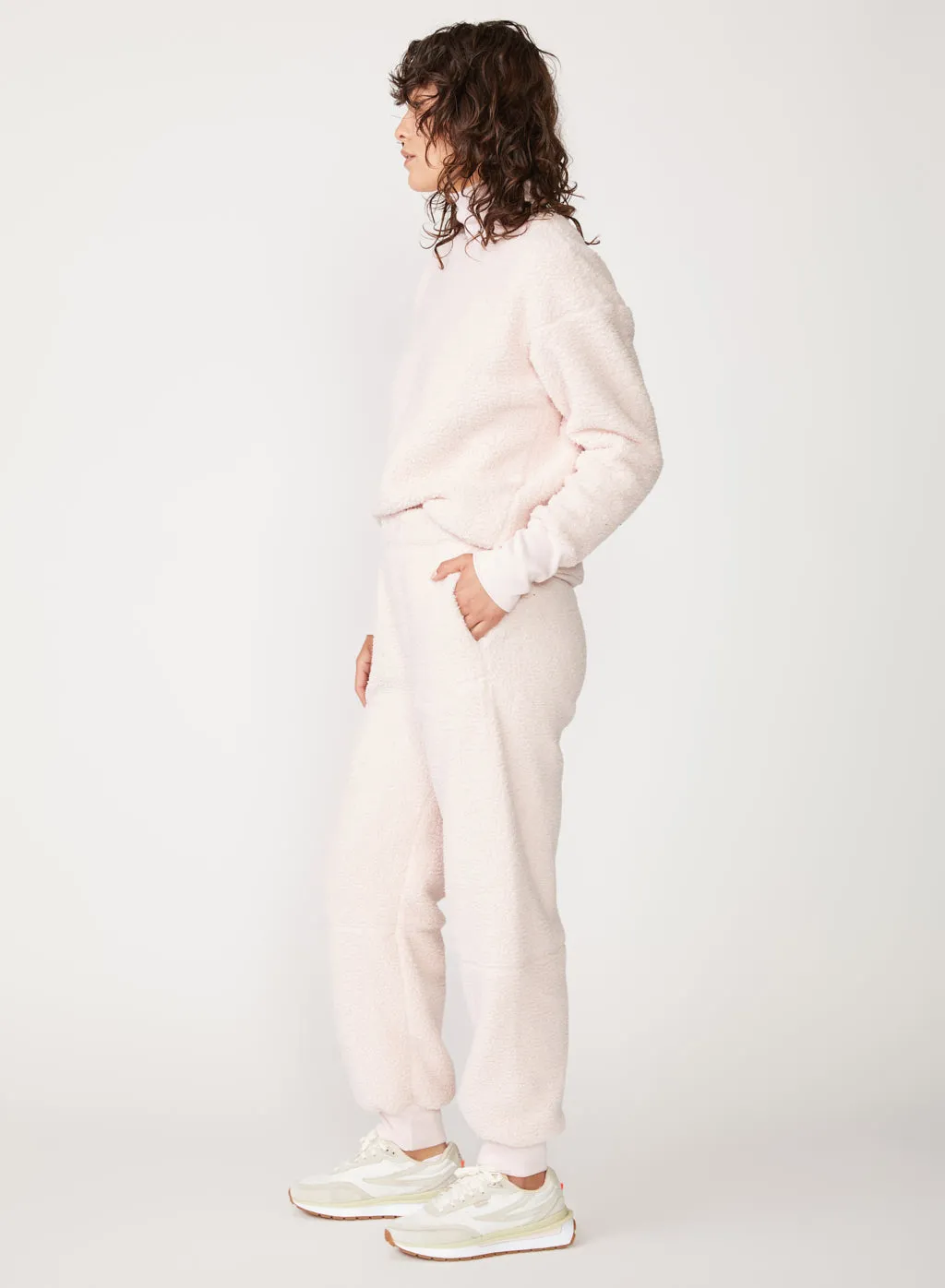 Double Faced Sherpa Jogger in Chalk Pink sold by Stateside product image thumbnail 2