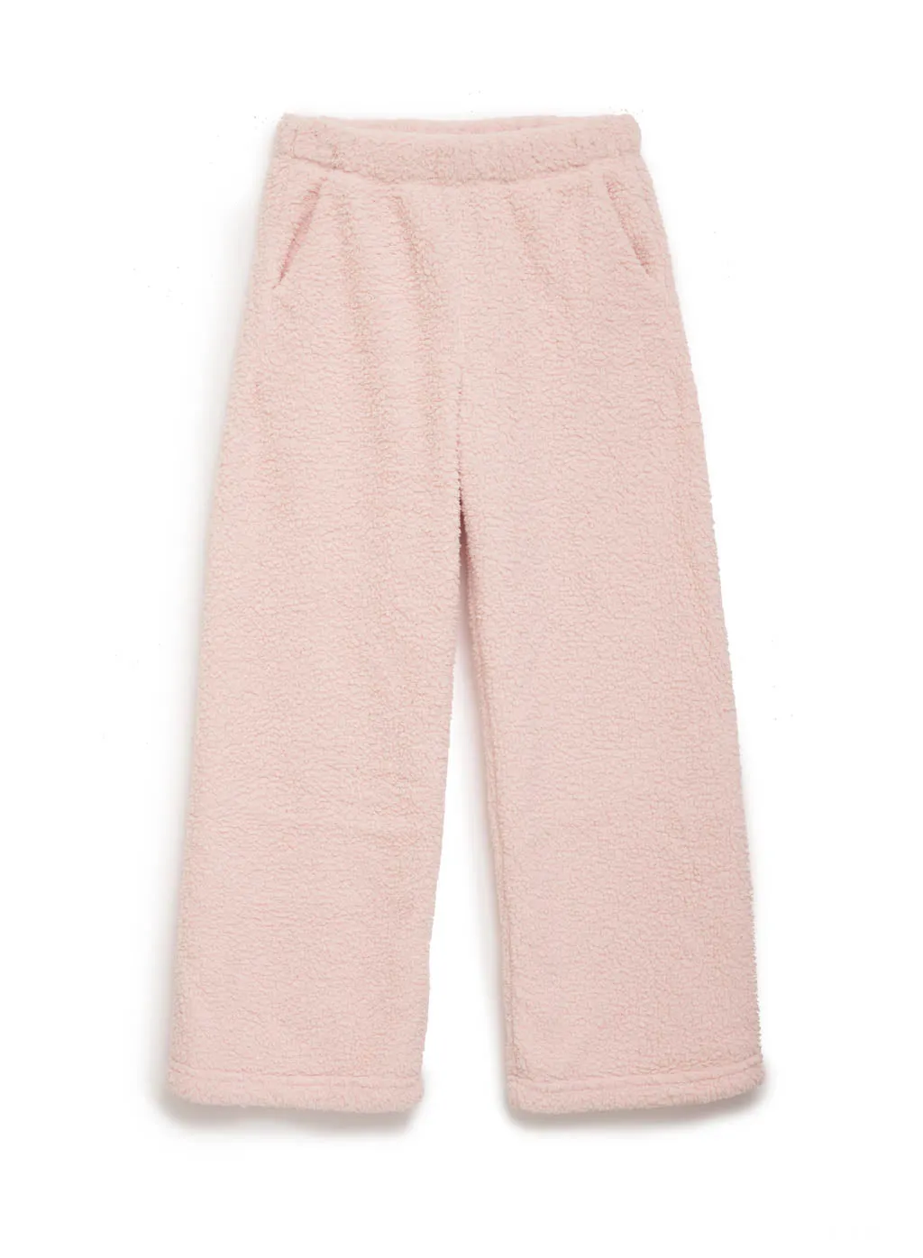 Double Faced Sherpa Palazzo Pant in Chalk Pink sold by Stateside product image thumbnail 3