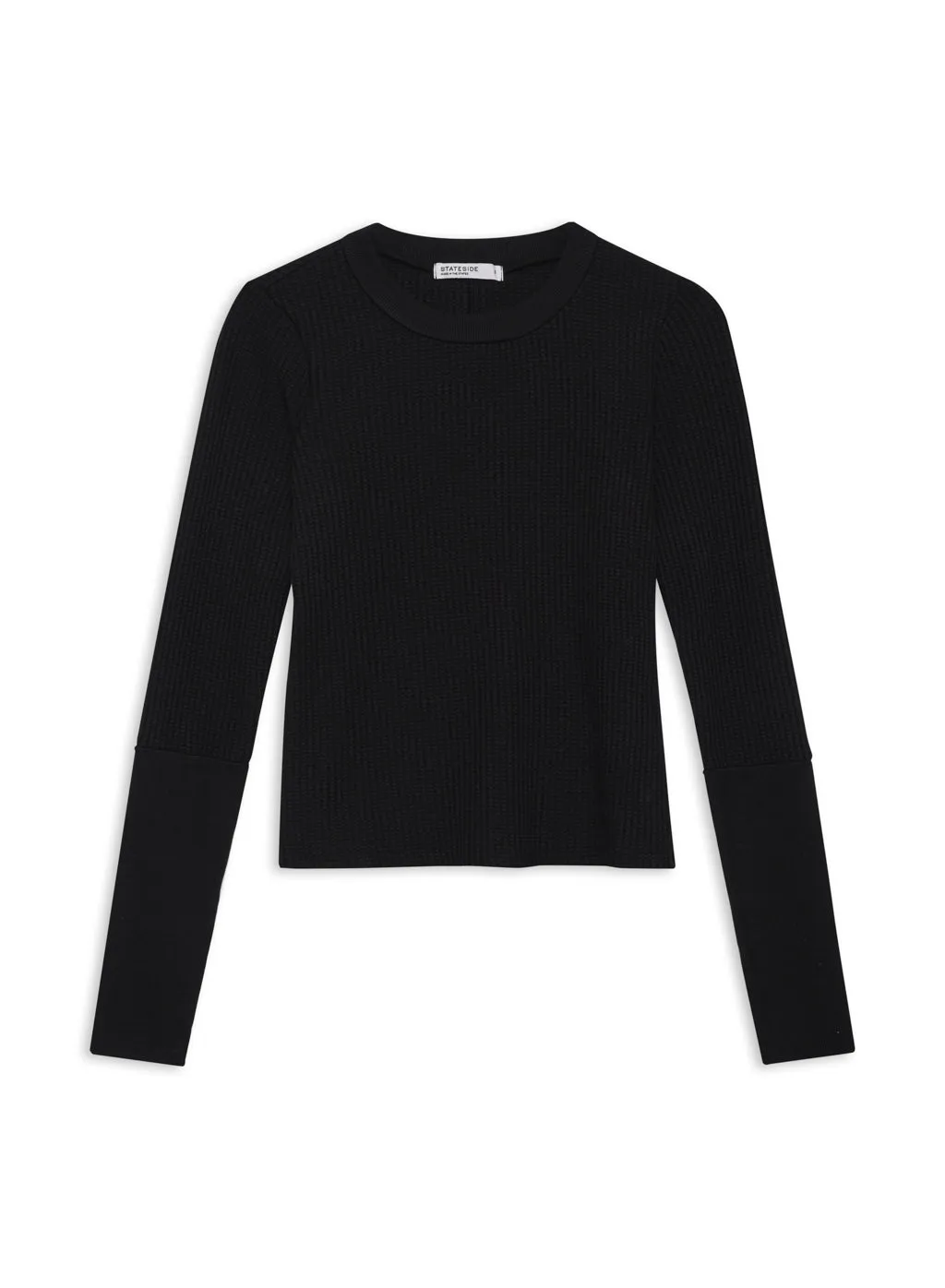 Luxe Thermal Long Sleeve Scoop Neck in Black sold by Stateside