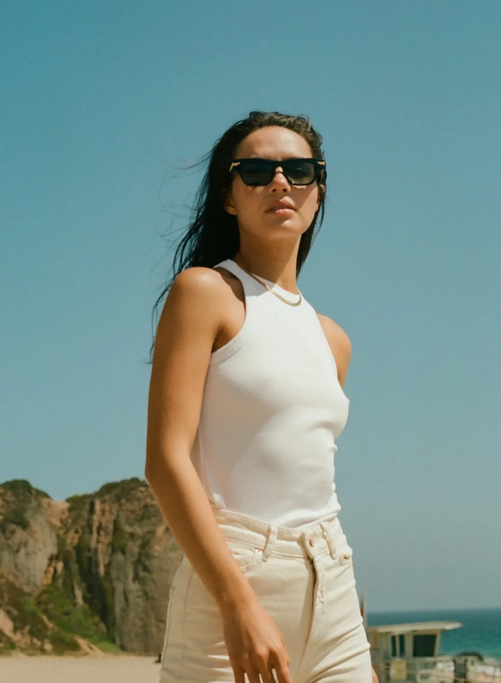 Stateside 2x1 Rib 90's Tank in White sold by Stateside product image thumbnail 2