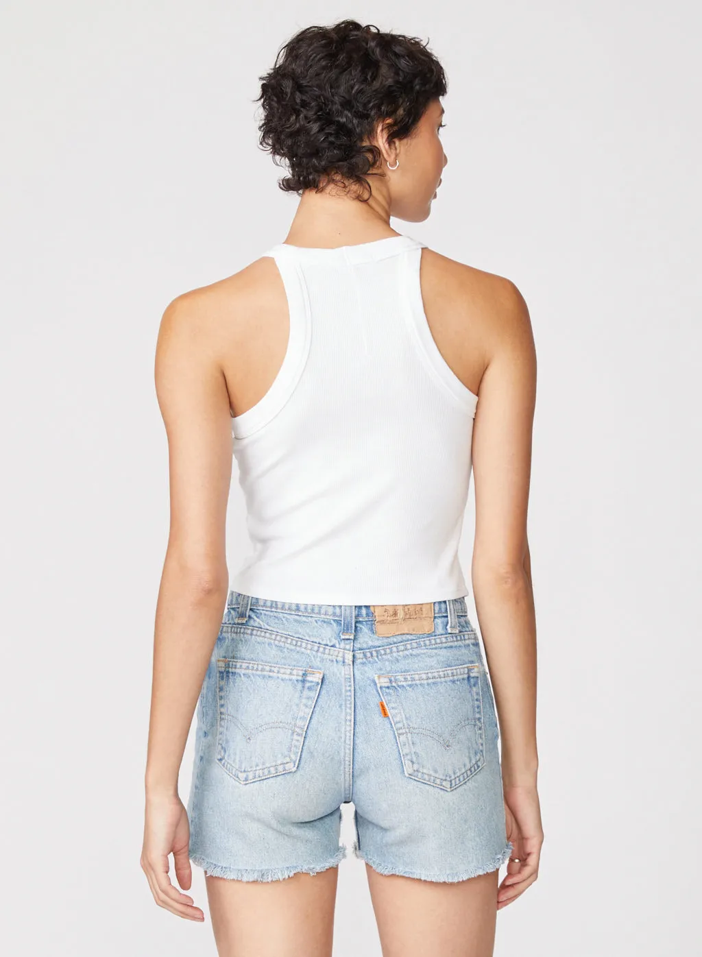 Stateside 2x1 Rib 90's Tank in White sold by Stateside product image thumbnail 5