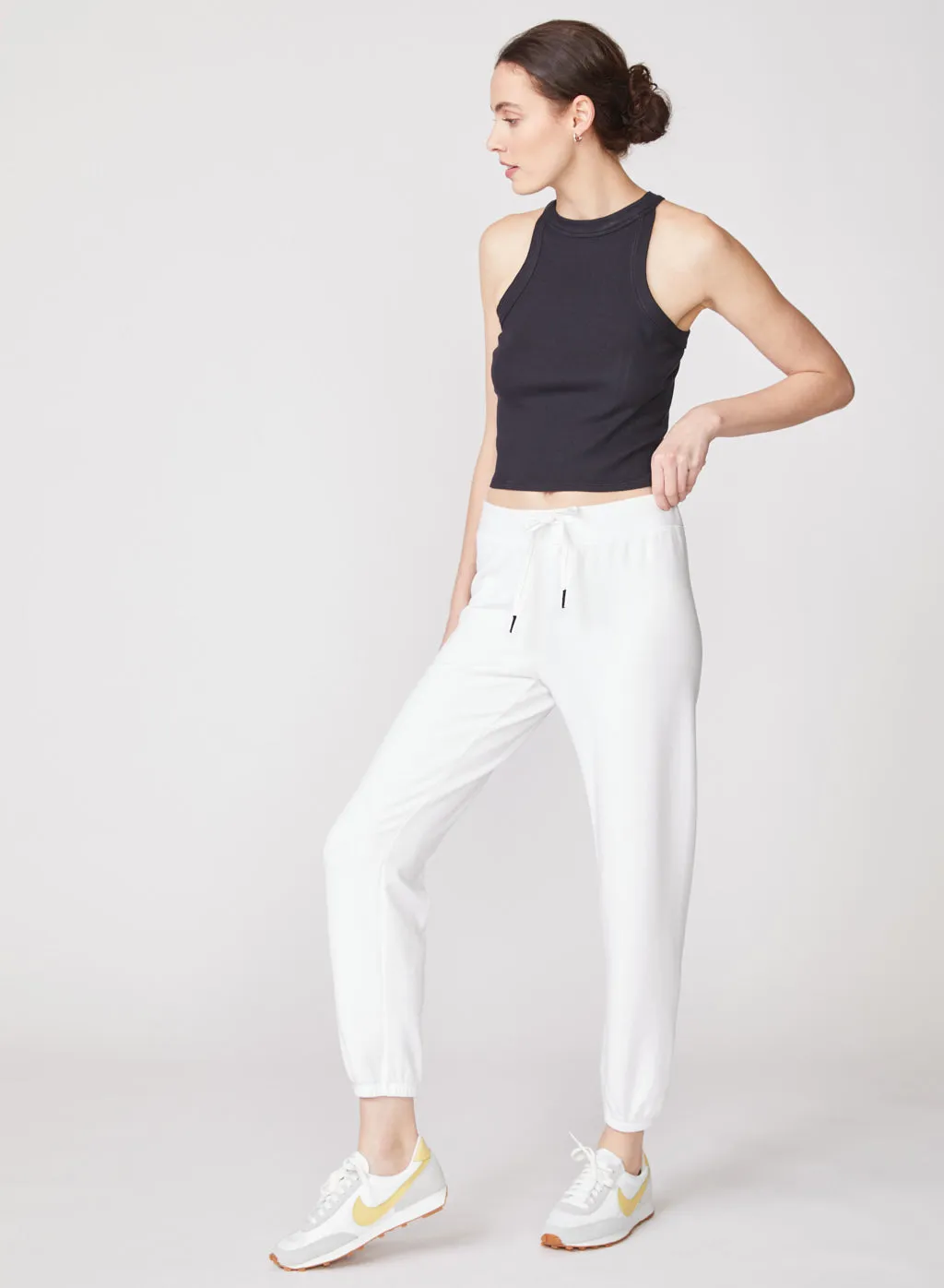 Softest Fleece Drawstring Sweatpant in White sold by Stateside product image thumbnail 2