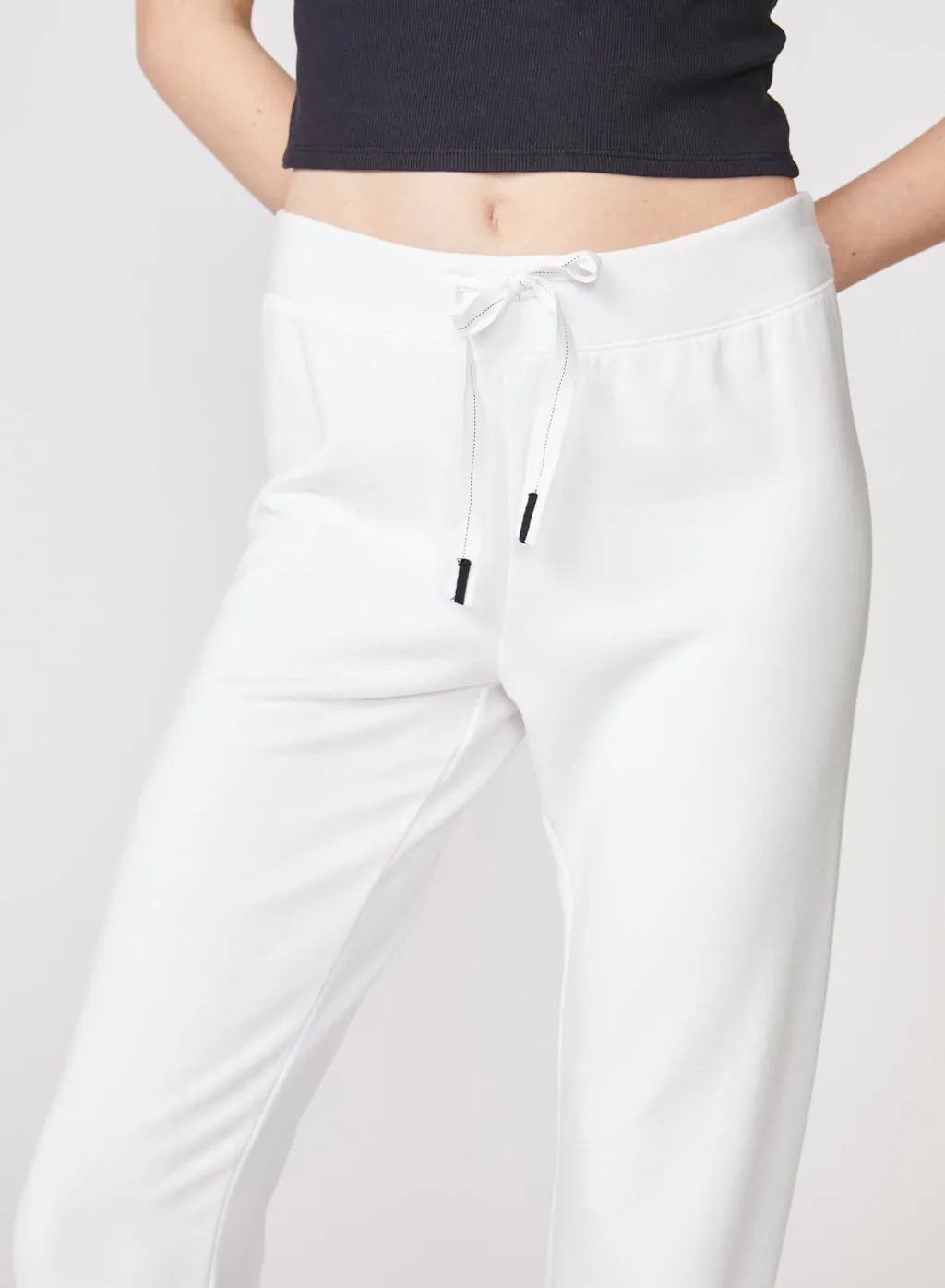 Softest Fleece Drawstring Sweatpant in White sold by Stateside product image thumbnail 4