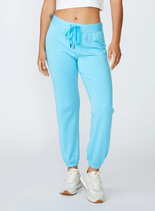 Softest Fleece Drawstring Sweatpant in Sky sold by Stateside