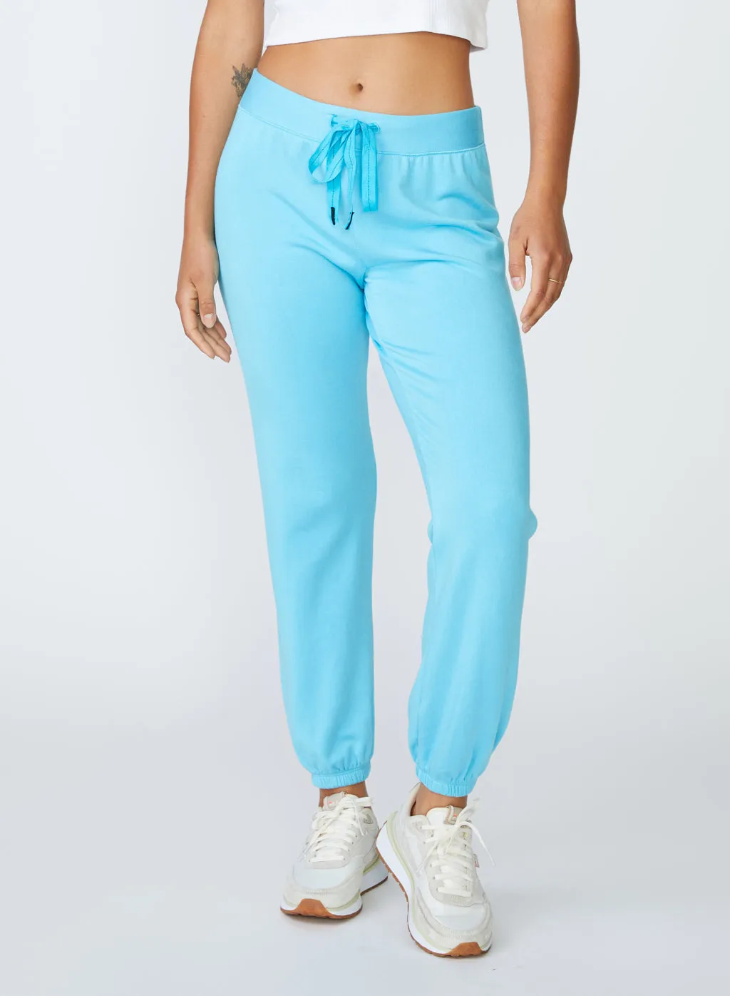 Softest Fleece Drawstring Sweatpant in Sky sold by Stateside