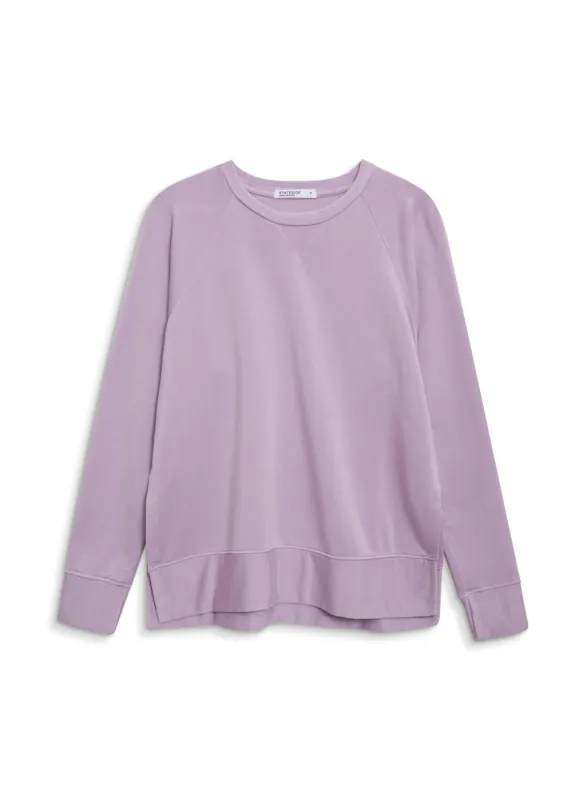 Softest Fleece Raglan Side Slit Sweatshirt in Lilac sold by Stateside